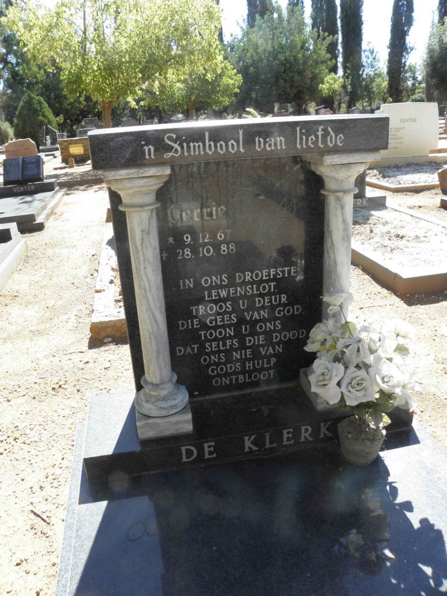 KLERK Gerrie, de 1967-1988