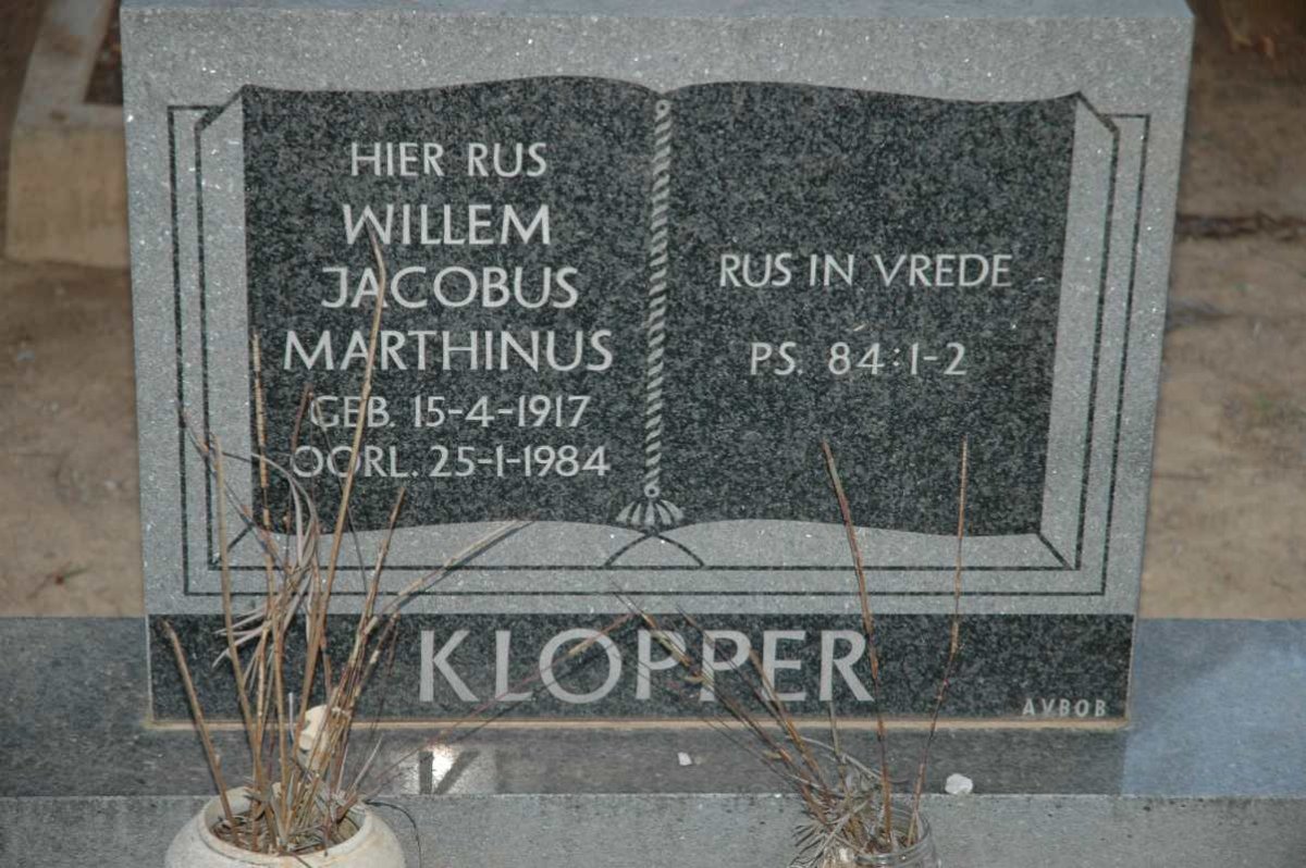 KLOPPER Willem Jacobus Marthinus 1917-1984