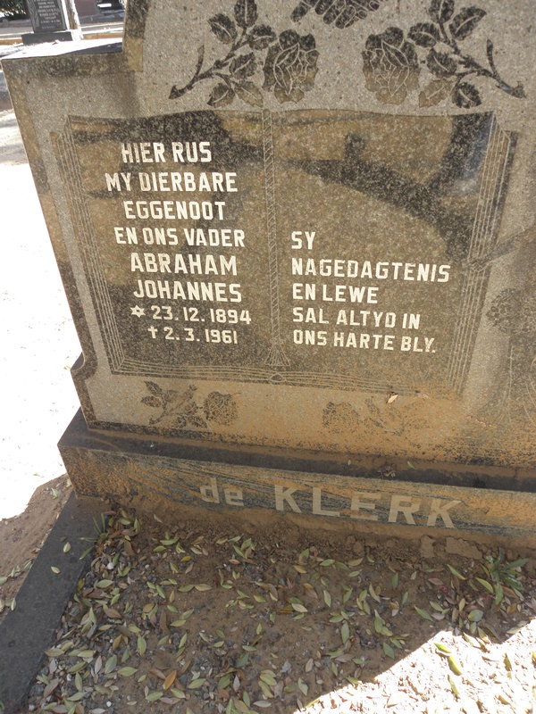 KLERK Abraham Johannes, de 1894-1961