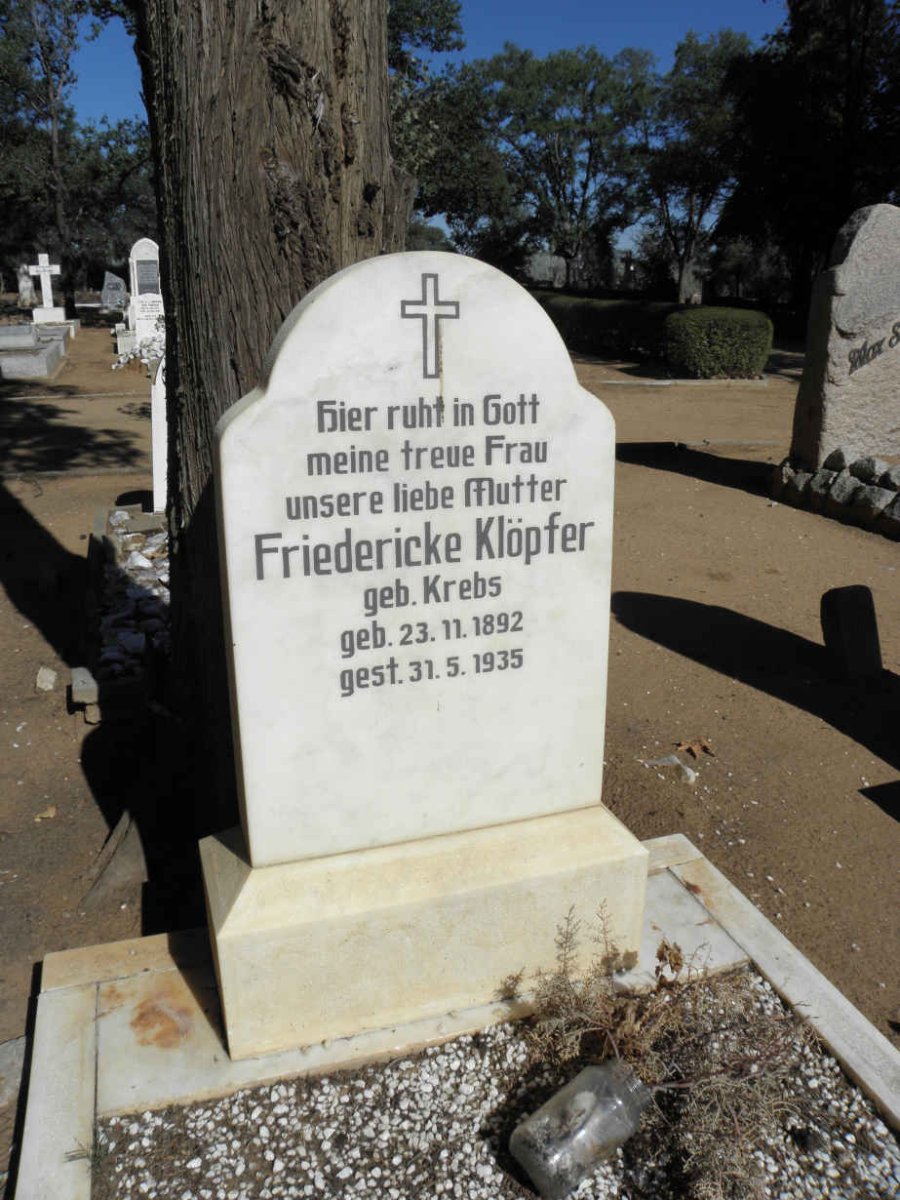 KLÖPFER Friedericke nee KREBS 1892-1935