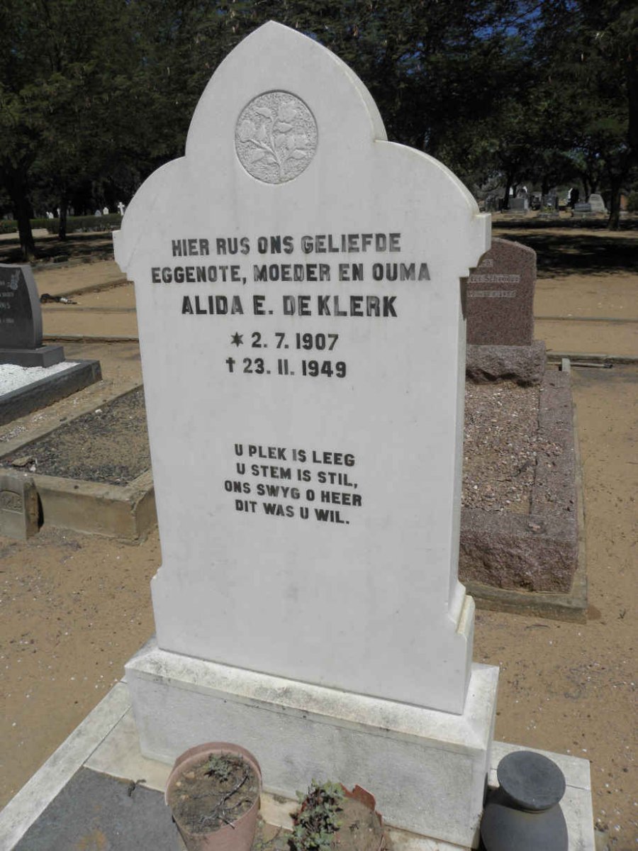 KLERK Alida E., de 1907-1949
