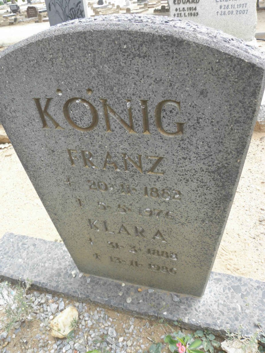 KÖNIG Franz 1882-1976 &amp; Klara 1883-1986