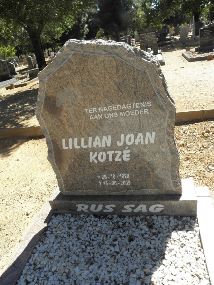 KOTZÉ Lillian Joan 1929-2009