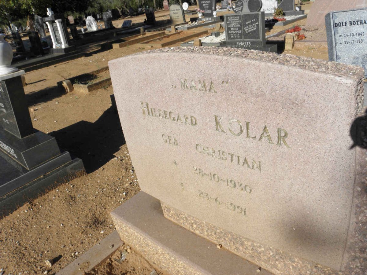KOLAR Hildegard nee CHRISTIAN 1930-1991