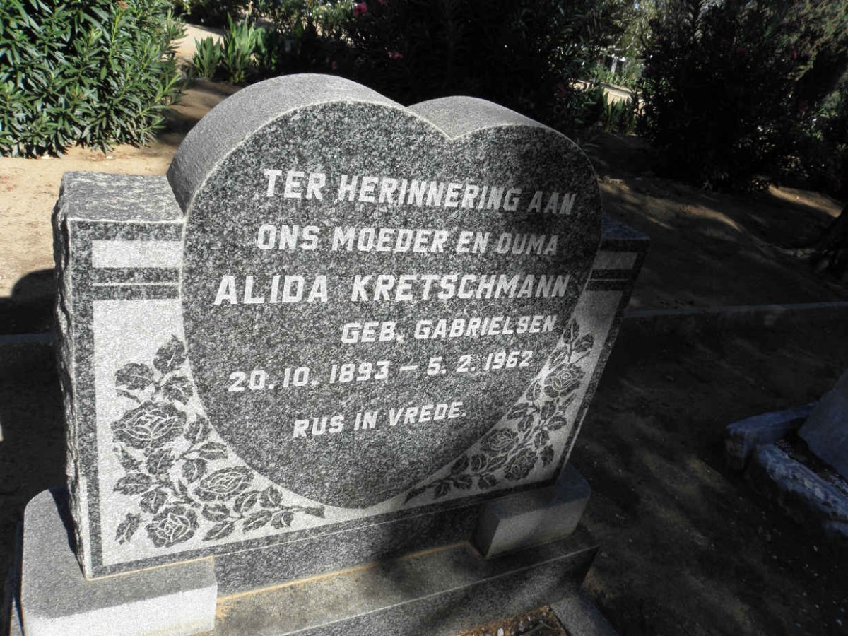 KRETSCHMANN Alida nee GABRIELSEN 1893-1962 