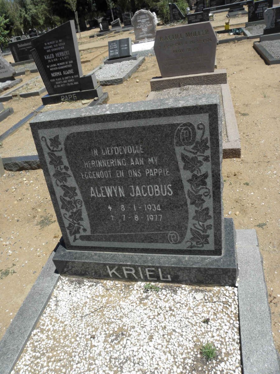 KRIEL Alewyn Jacobus 1934-1977