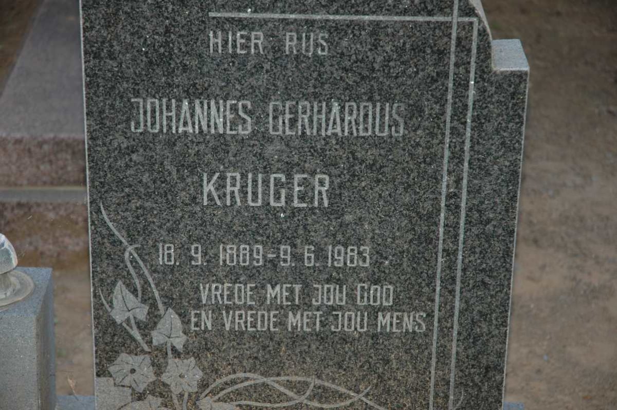 KRUGER Johannes Gerhardus 1889-1983