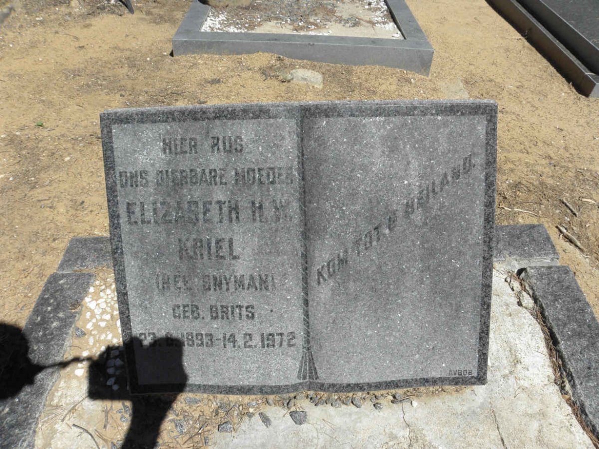 KRIEL Elizabeth H.W. nee SNYMAN 1893-1972