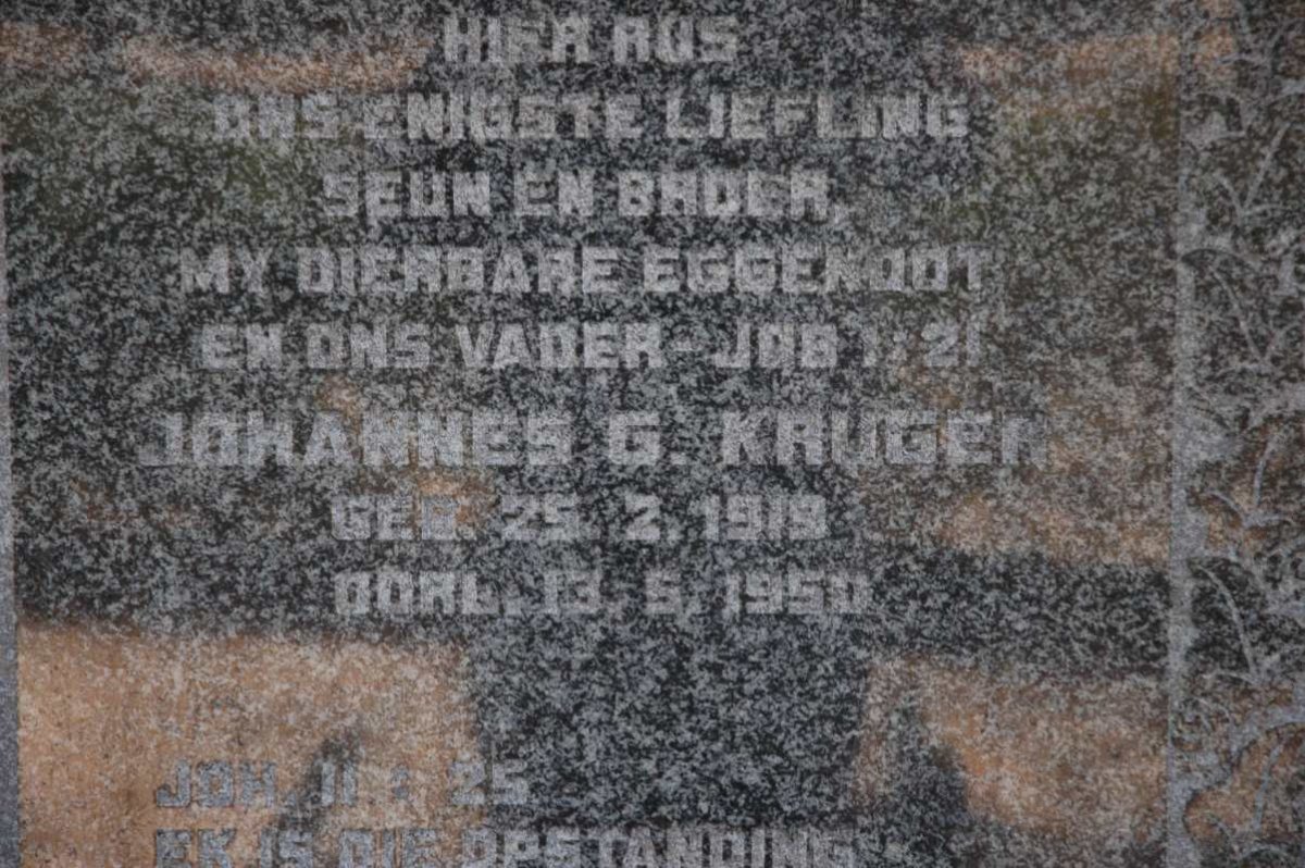 KRUGER Johannes G. 1919-1950