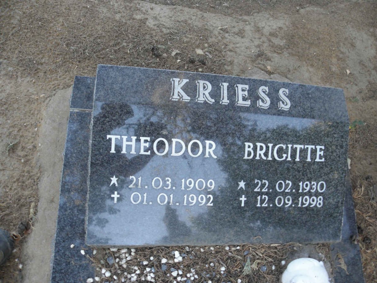 KRIESS Theodor 1909-1992 &amp; Brigitte 1930-1998