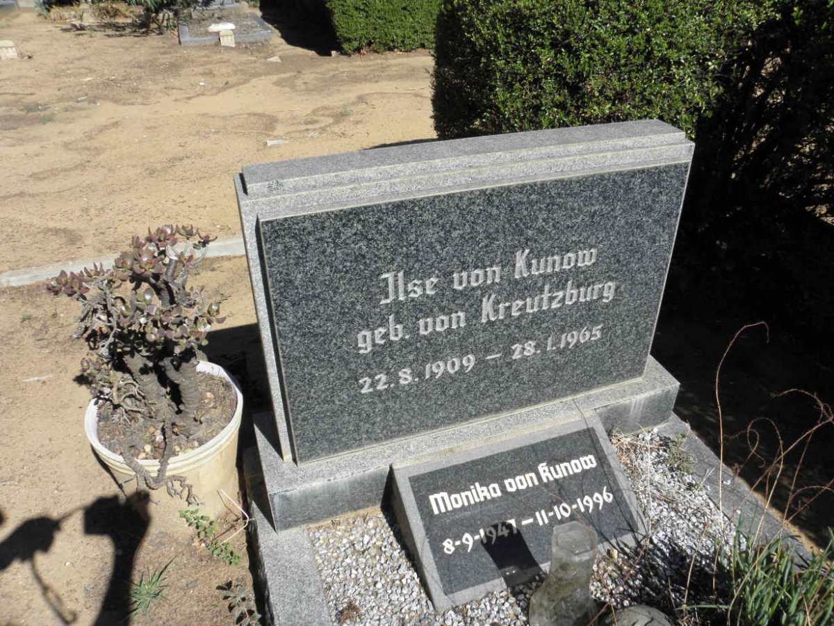 KUNOW Ilse, von nee VON KREUTZBURG 1909-1965 :: KUNOW Monika, von 1947-1996