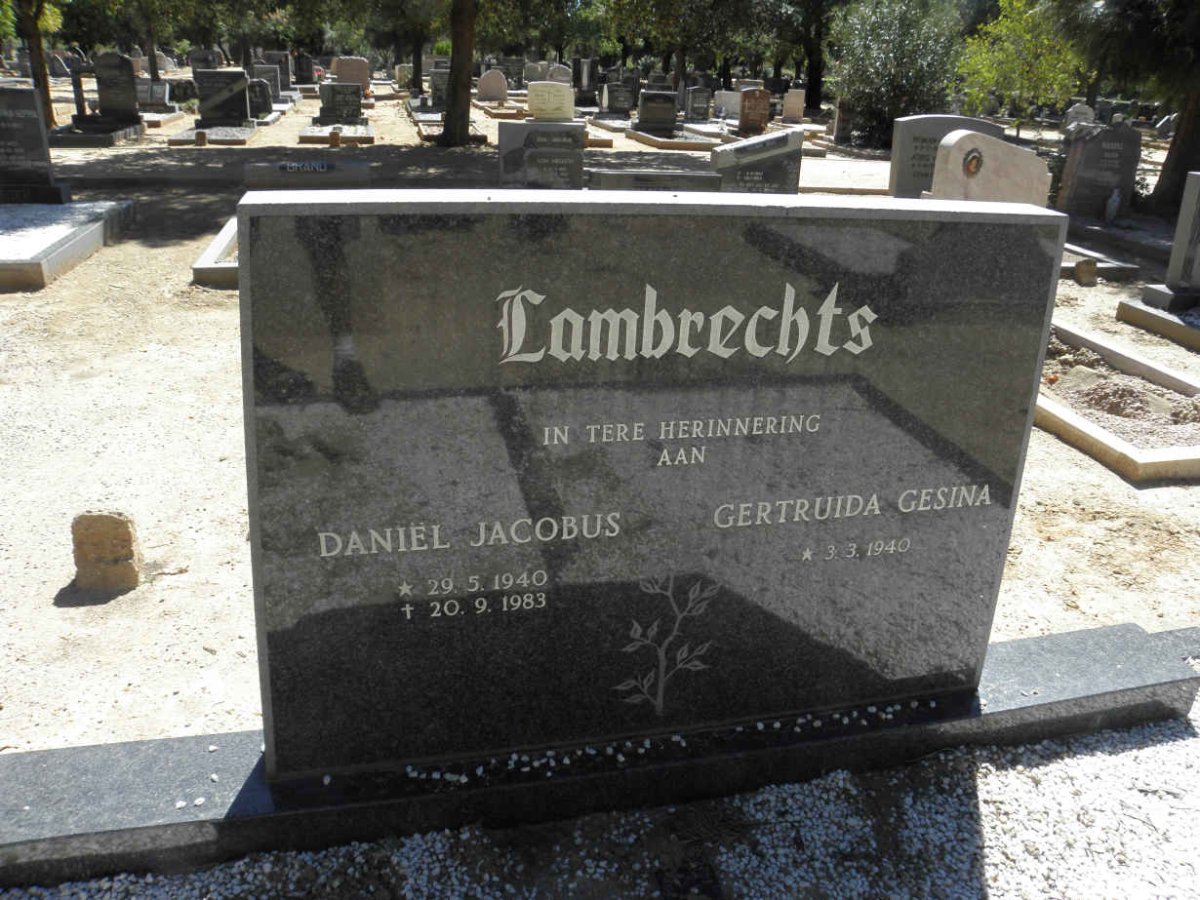 LAMBRECHTS Daniël Jacobus 1940-1983 &amp; Gertruida Gesina 1940-