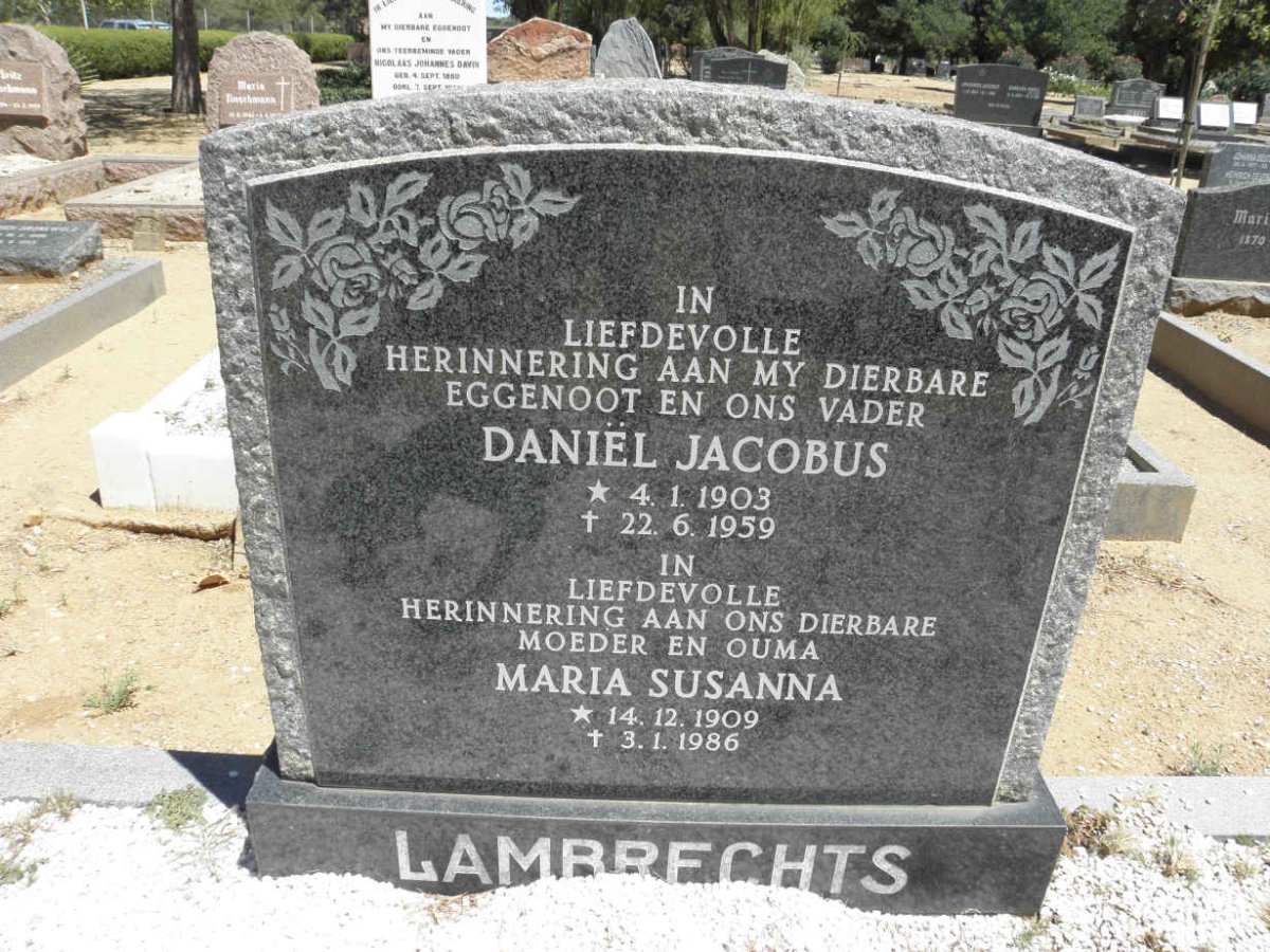 LAMBRECHTS Daniël Jacobus 1903-1959 &amp; Maria Susanna 1909-1986