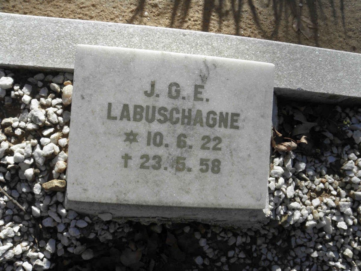 LABUSCHAGNE J.G.E. 1922-1958