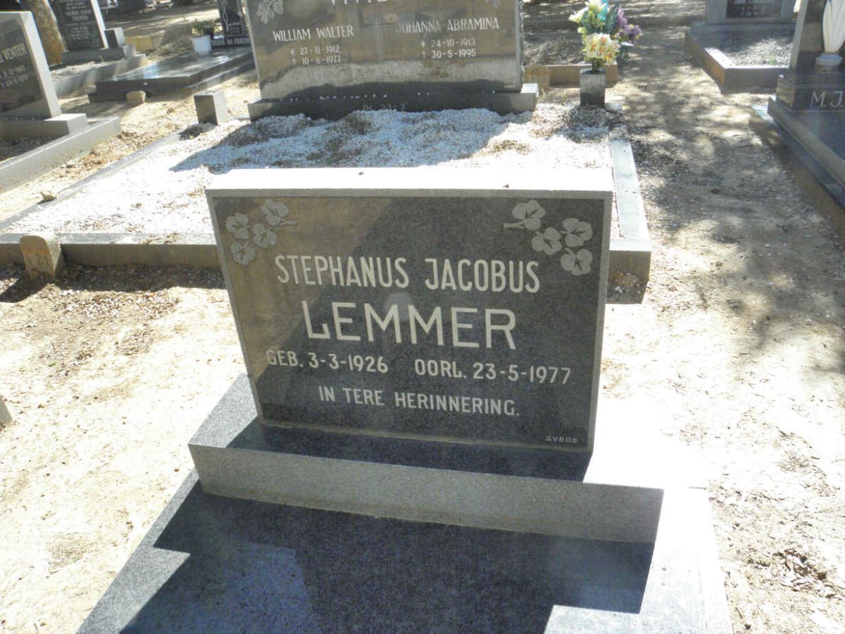 LEMMER Stephanus Jacobus 1926-1977