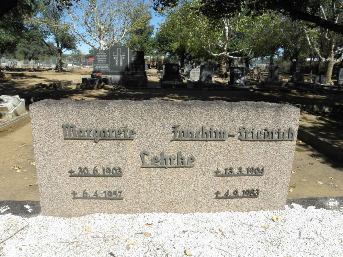 LEHTKE Joachim-Friedrich 1904-1983 &amp; Margarete 1903-1957