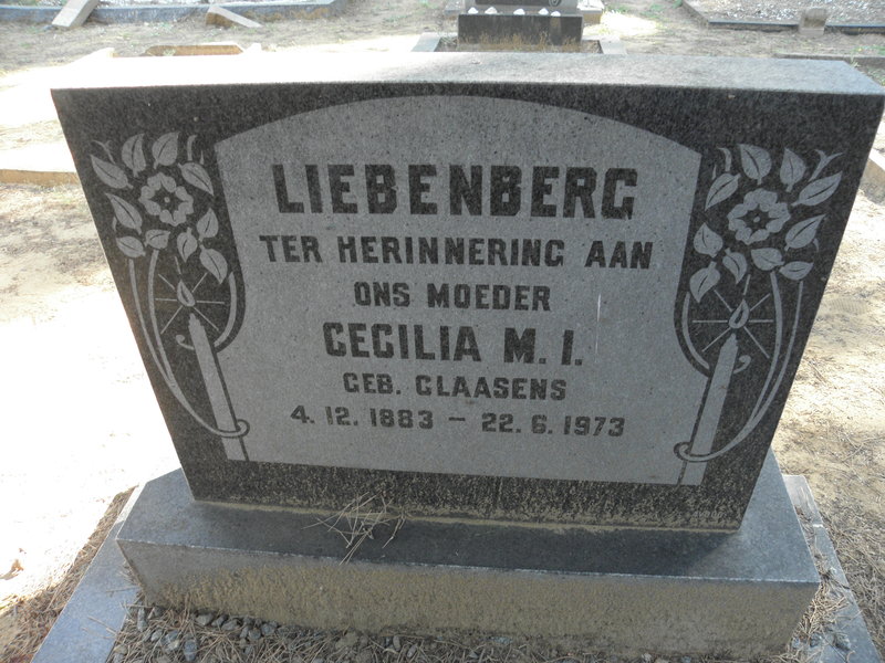 LIEBENBERG Cecilia M.I. nee CLAASENS 1883-1973