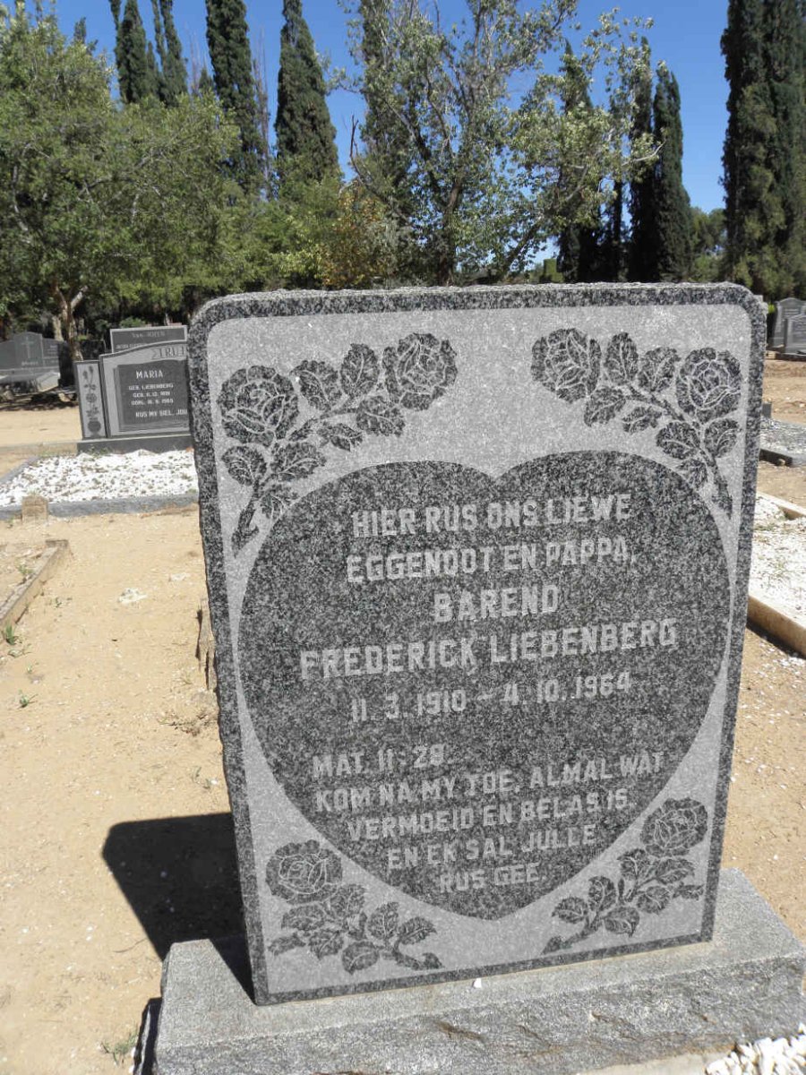 LIEBENBERG Barend Frederick 1910-1964
