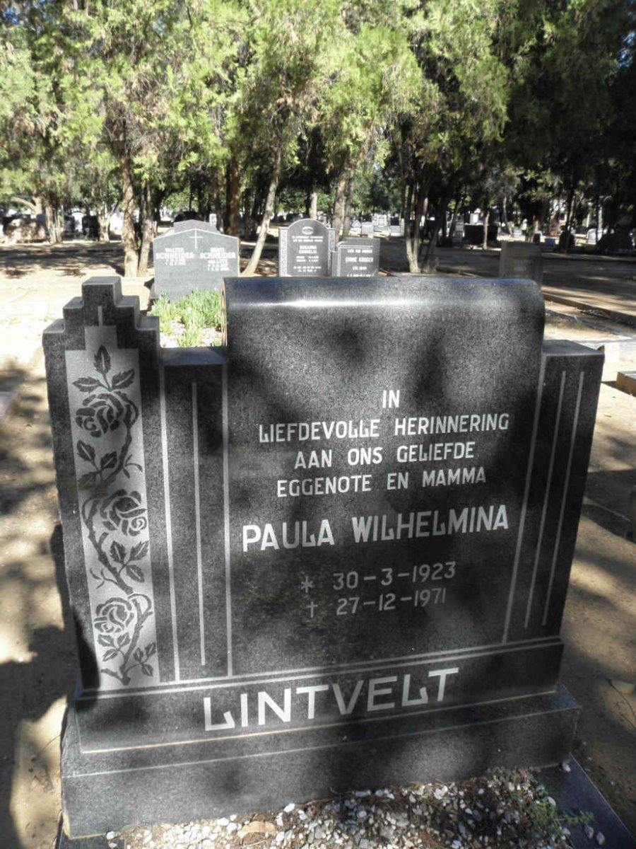 LINTVELT Paula Wilhelmina 1923-1971