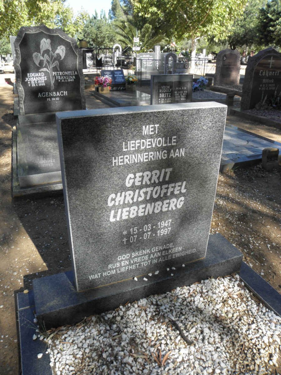 LIEBENBERG Gerrit Christoffel 1947-1997