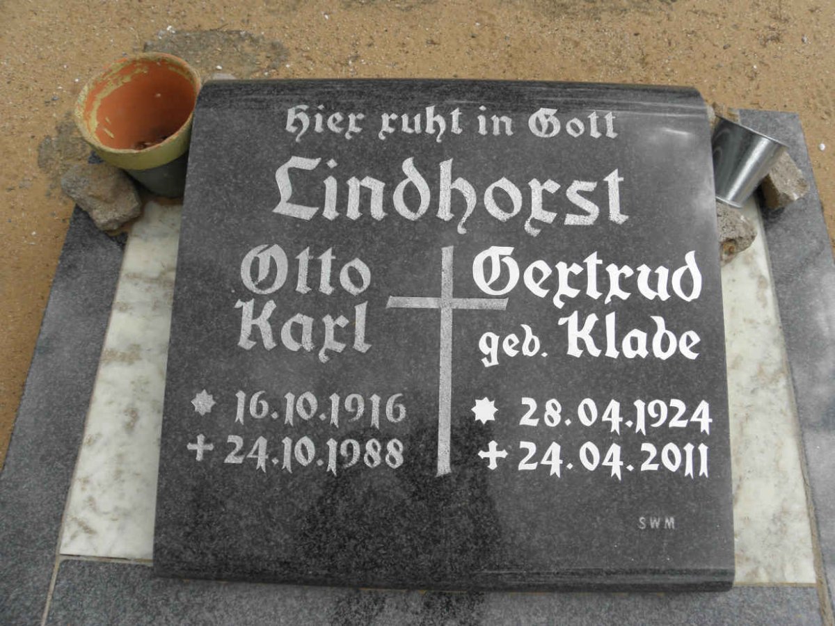 LINDHORST Otto Karl 1916-1988 &amp; Gertrud KLABE 1924-2001