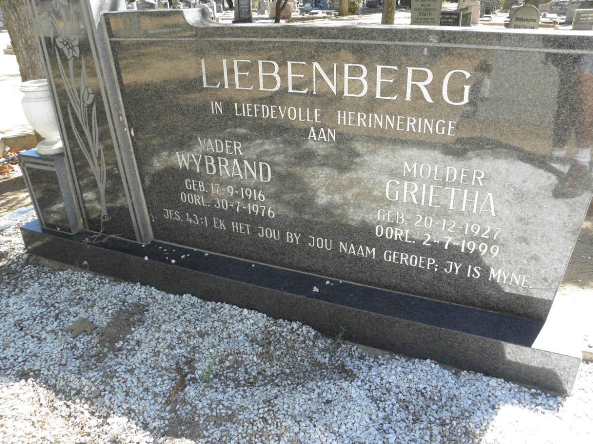 LIEBENBERG Wybrand 1916-1976 &amp; Grietha 1927-1999