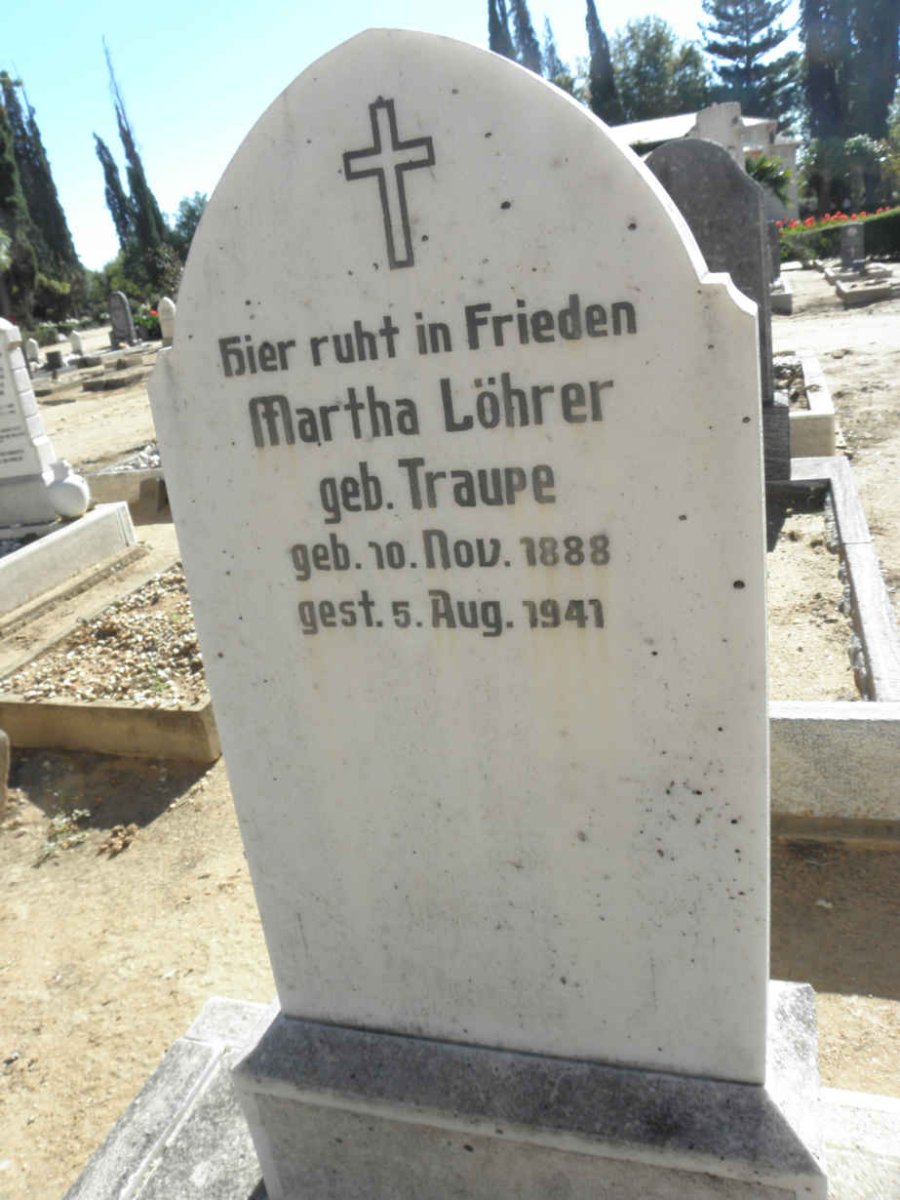 LÖHRER Martha nee TRAUPE 1888-1941