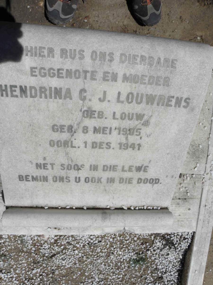 LOUWRENS Hendrina C.J. nee LOUW 1905-1941