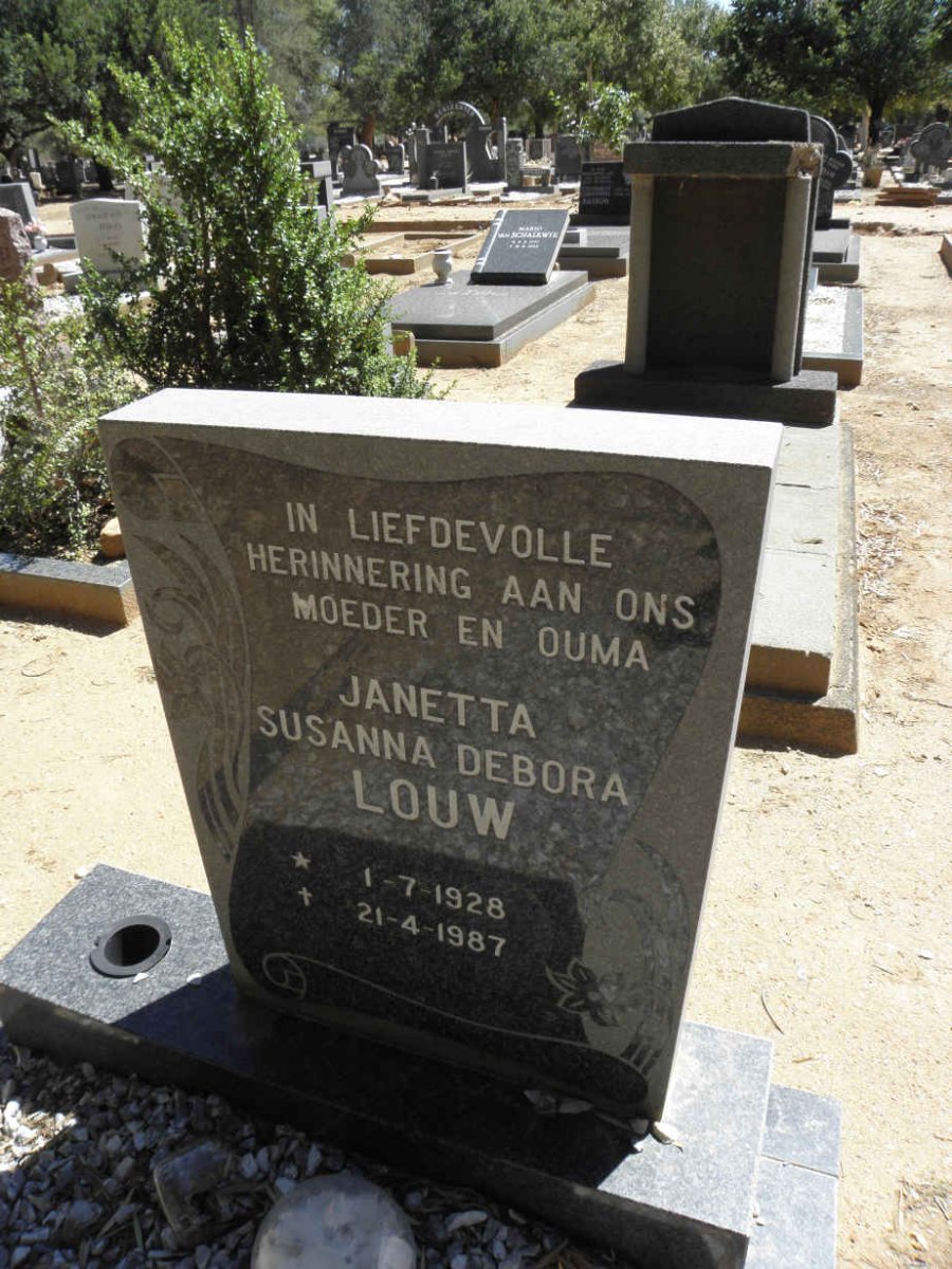 LOUW Janetta Susanna Debora 1928-1987