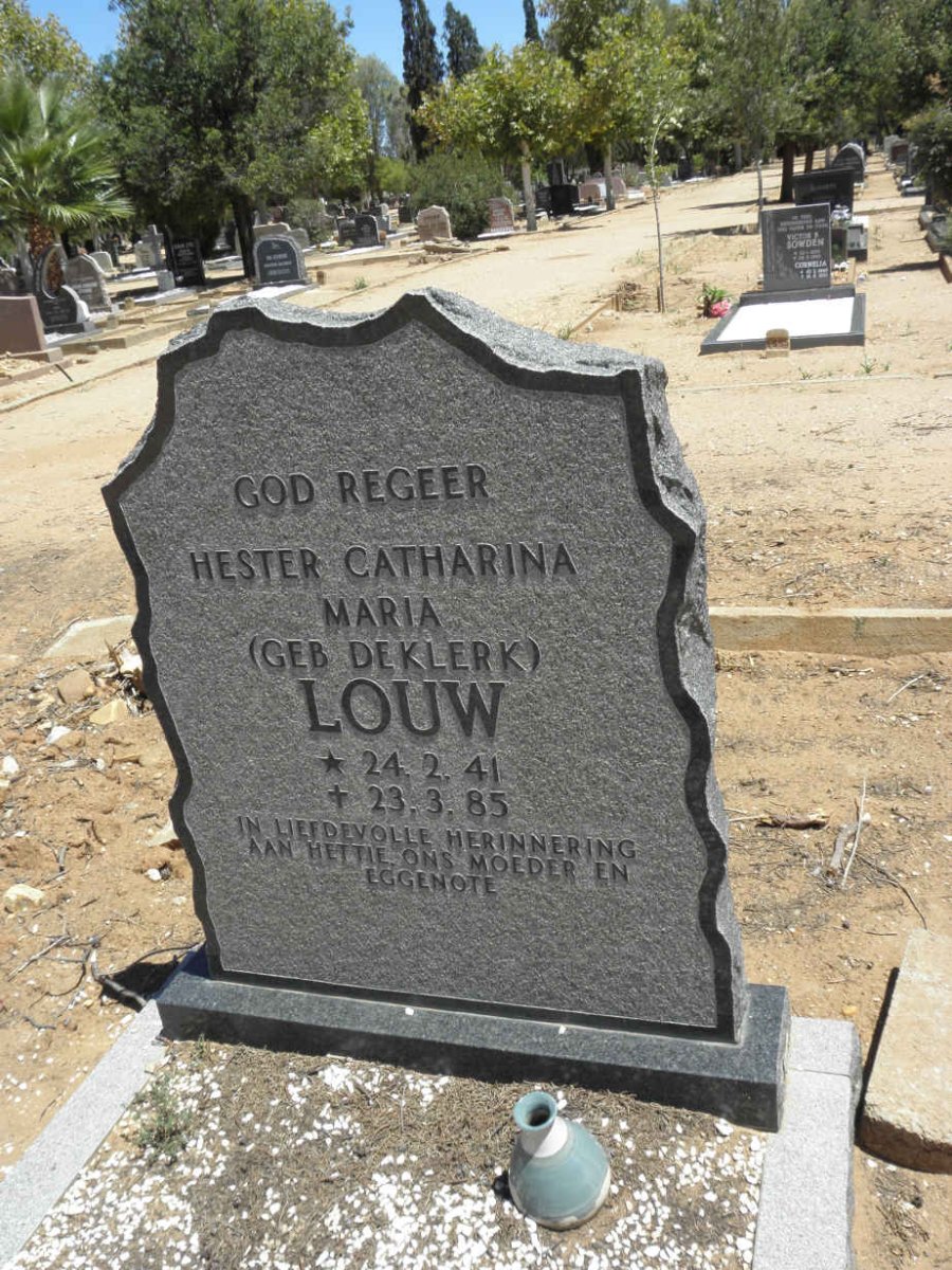LOUW Hester Catharina Maria nee DE KLERK 1941-1985