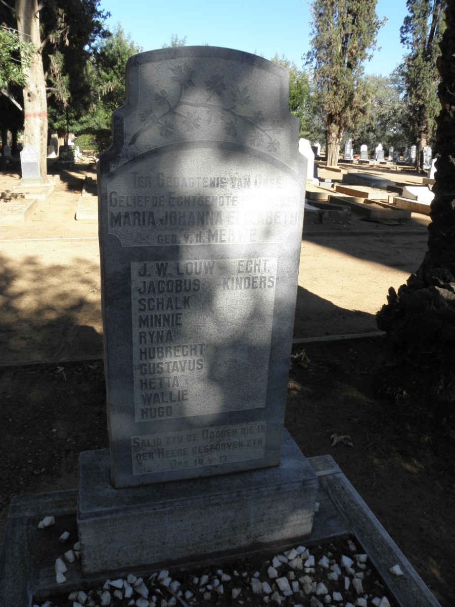 LOUW Maria Johanna Elizabeth nee v.d. MERWE