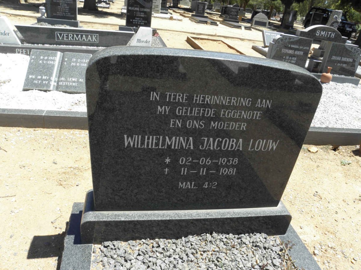 LOUW Wilhelmina Jacoba 1938-1981