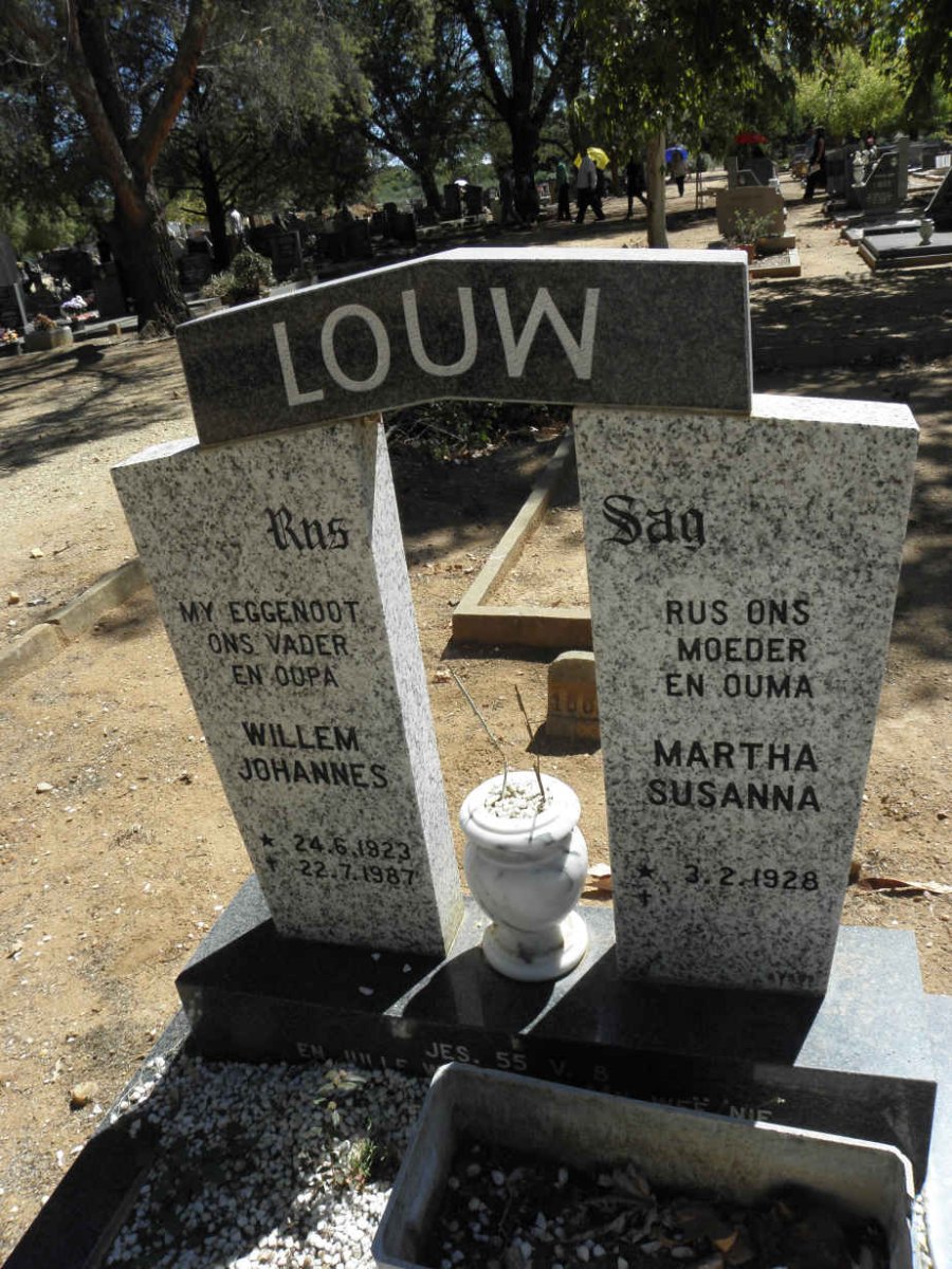 LOUW Willem Johannes 1923-1987 &amp; Martha Susanna 1928-