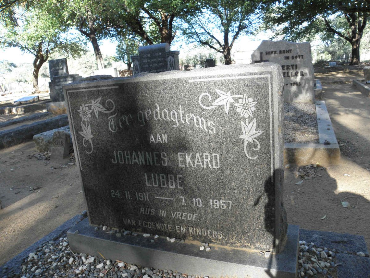 LUBBE Johannes Ekard 1911-1957
