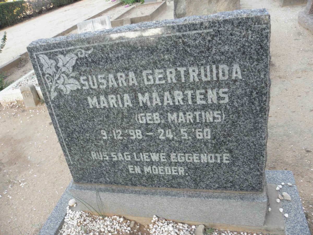 MAARTENS Susara Gertruida Maria nee MARTINS 1898-1960