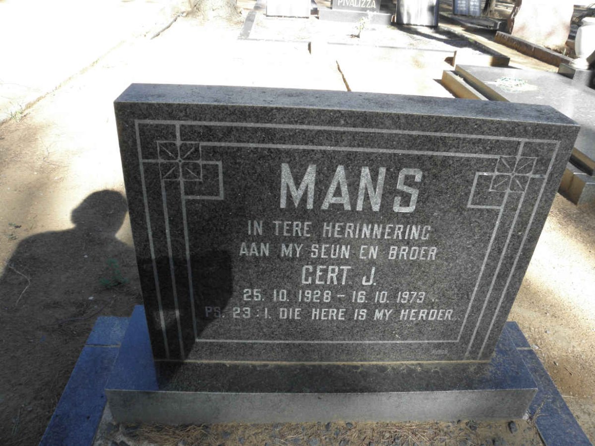 MANS Gert J. 1928-1973