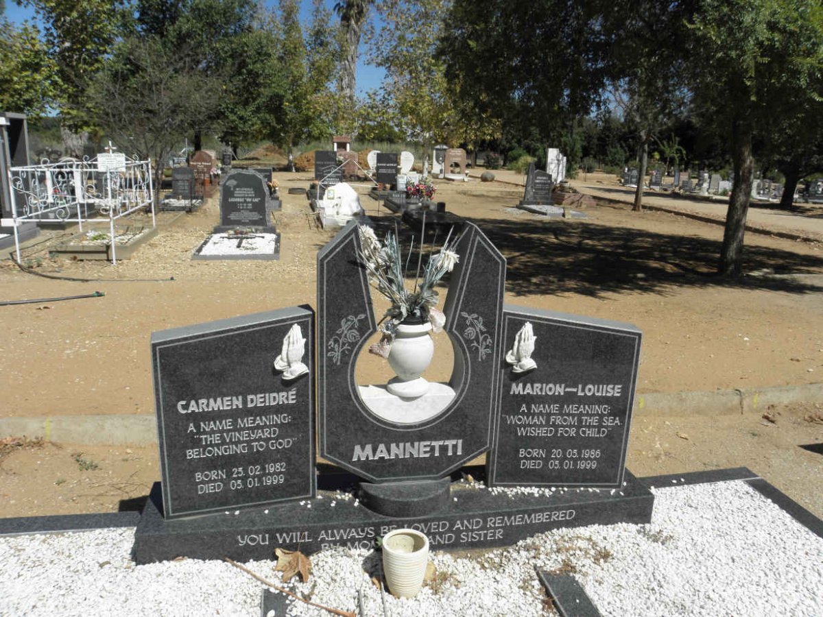 MANNETTI Carmen Diedré 1982-1999 : : MANNETTI Marion-Louise 1986-1999