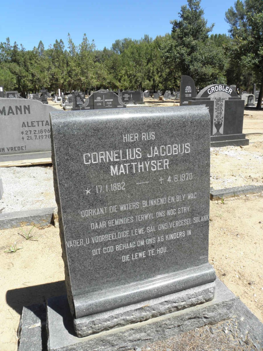 MATTHYSER Cornelius Jacobus 1882-1970