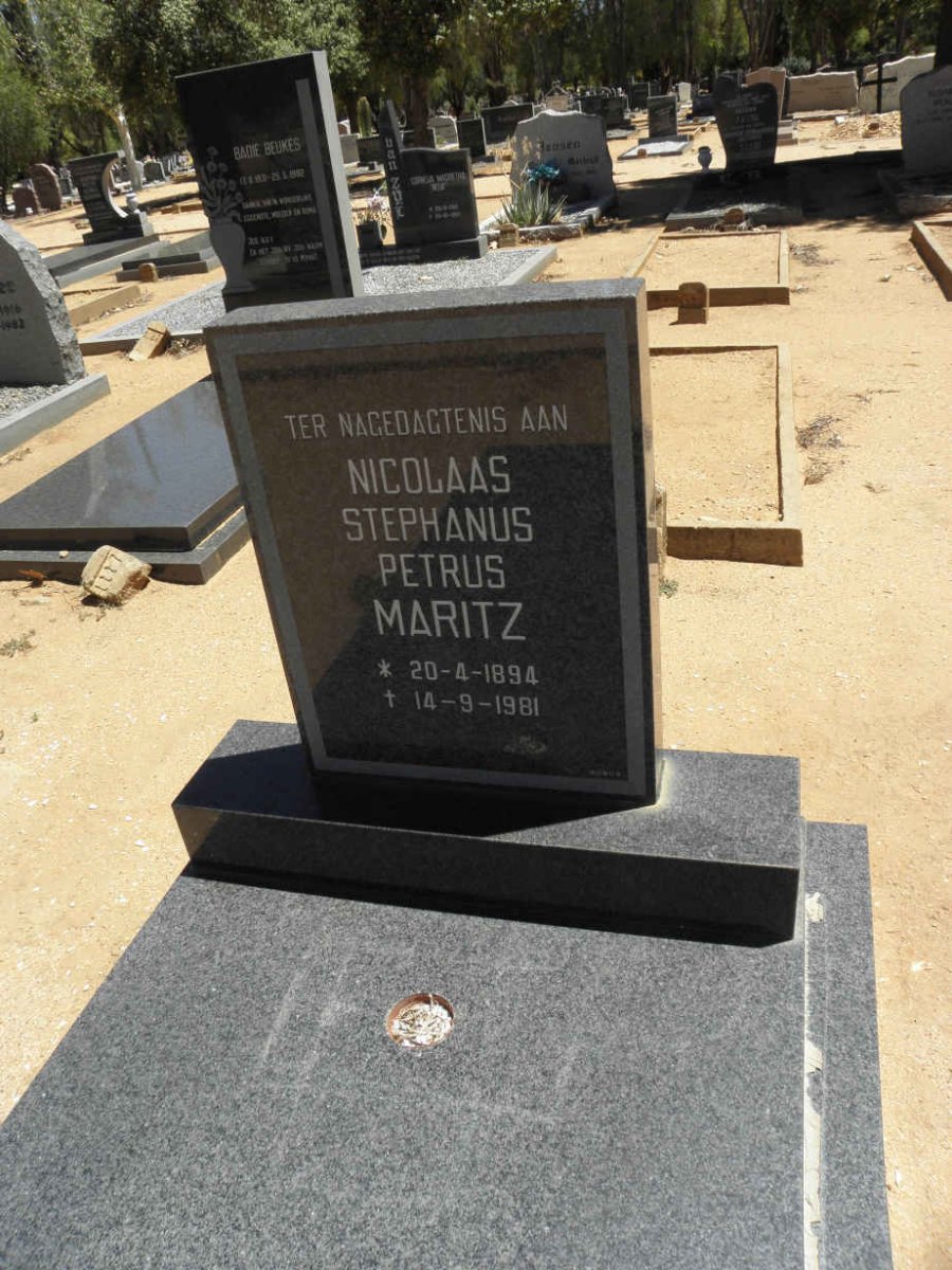 MARITZ Nicolaas Stephanus Petrus 1894-1981