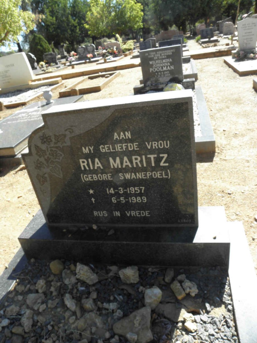 MARITZ Ria nee SWANEPOEL 1957-1989