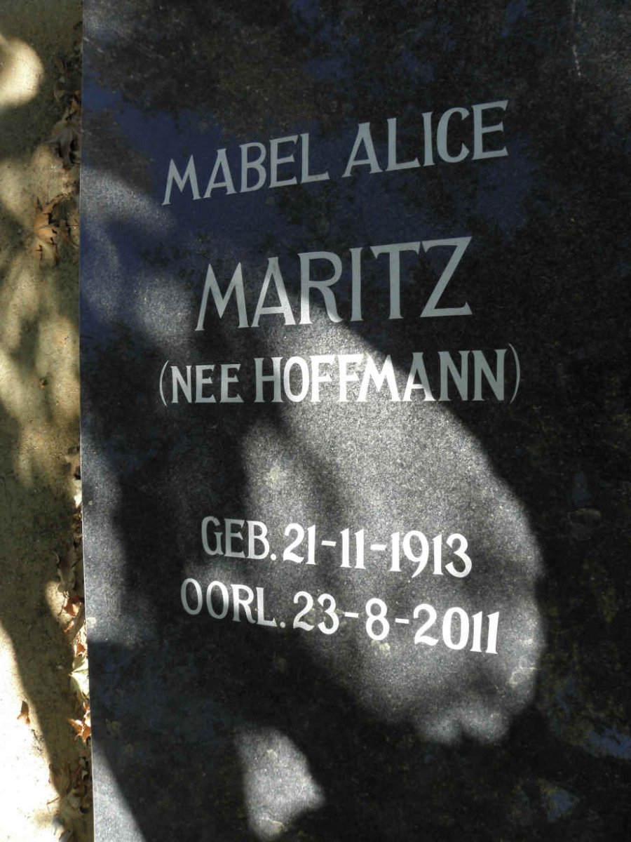 MARITZ Mabel Alice nee HOFFMANN 1913-2011