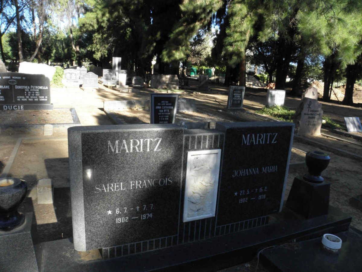MARITZ Sarel Francois 1902-1974 &amp; Johanna Maria 1902-1976