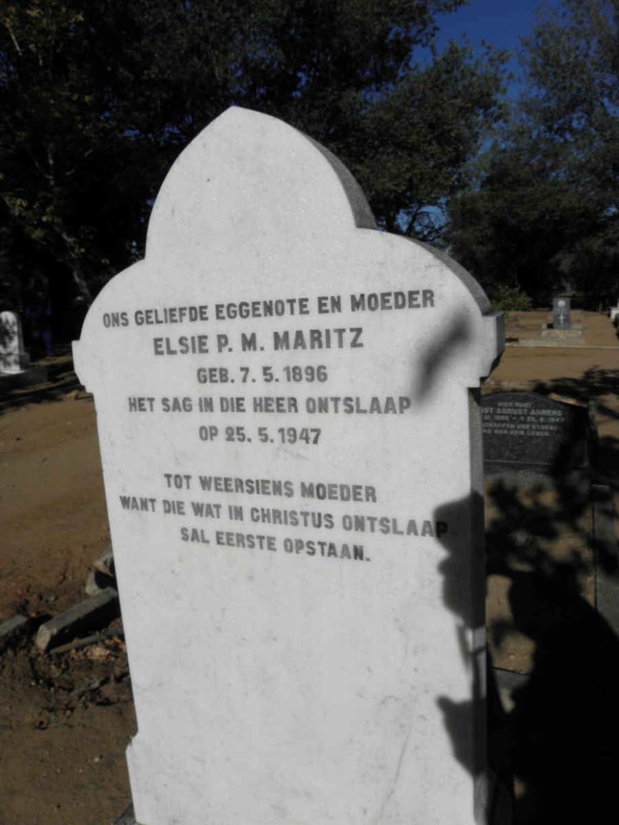 MARITZ Elsie P.M. 1896-1947