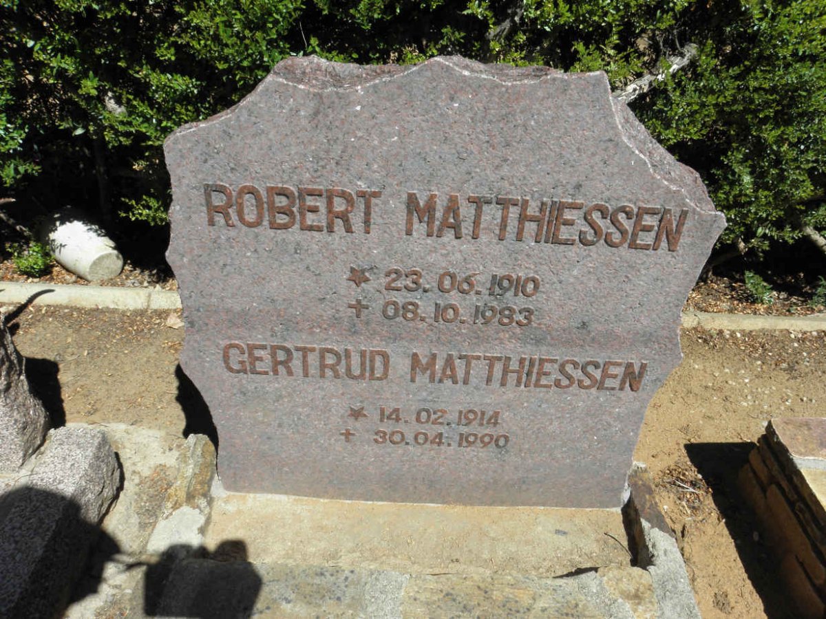 MATTHIESSEN Robert 1910-1983 &amp; Gertrud 1914-1990