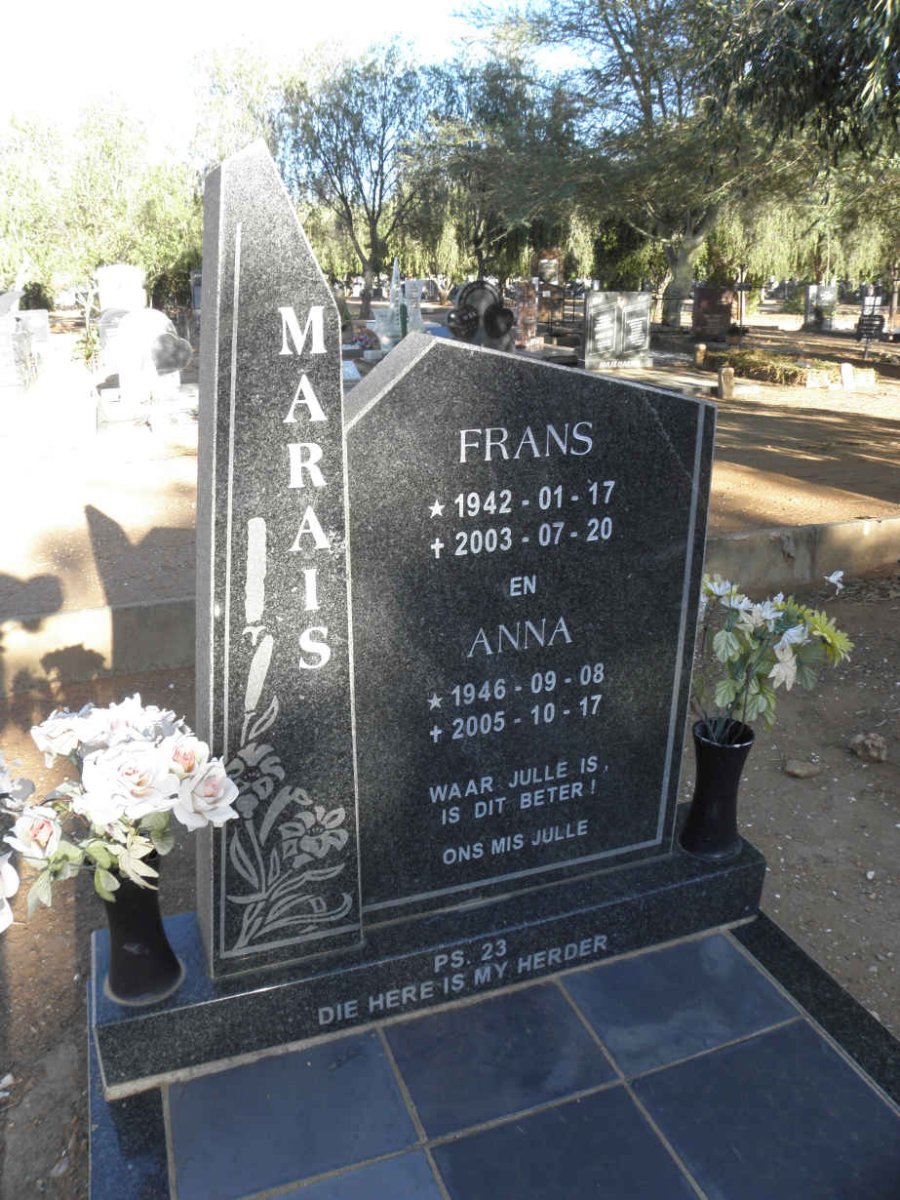 MARAIS Frans 1942-2003 &amp; Anna 1946-2005