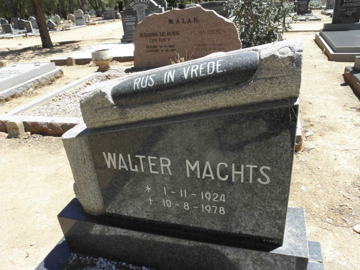 MACHTS Walter 1924-1978