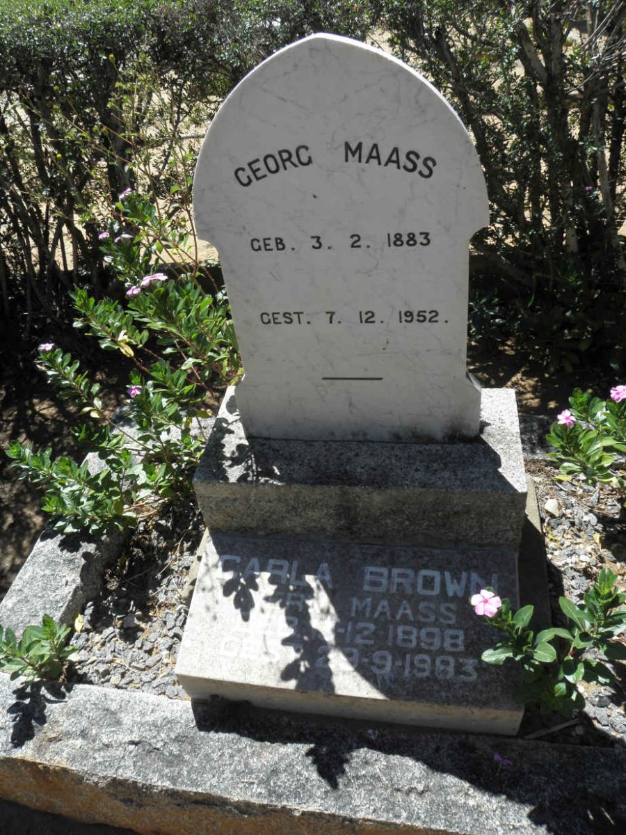 MAASS Georg 1883-1952 :: BROWN Carla nee MAASS 1898-1983