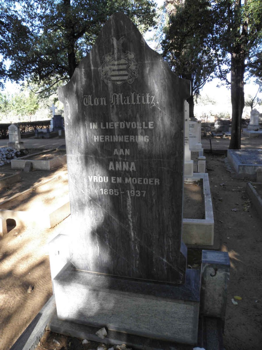 MALTITZ Anna, von 1885-1937