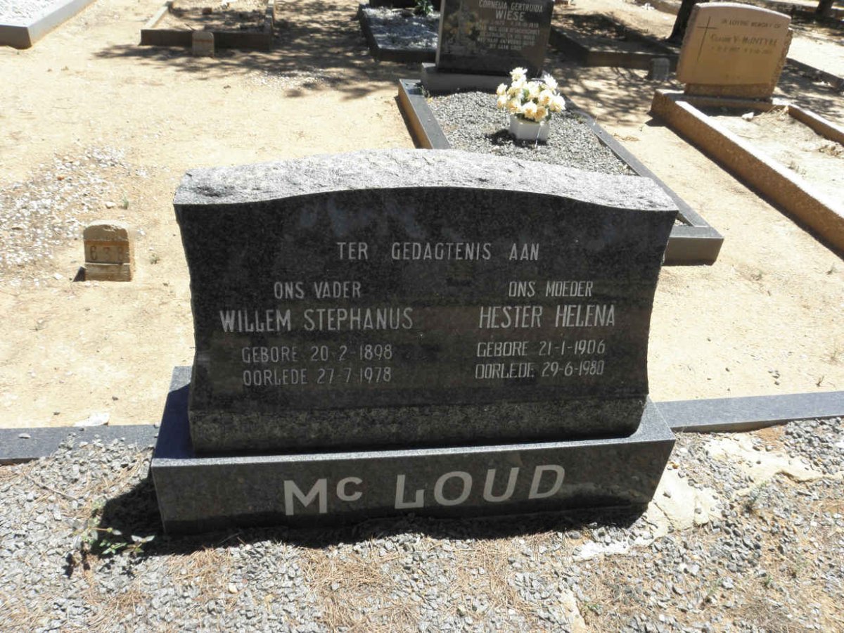 Mc LOUD Willem Stephanus 1898-1978 &amp; Hester Helena 1906-1980