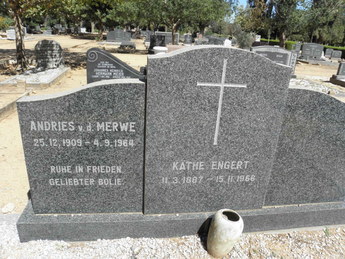 MERWE Andries, v.d. 1909-1964 :: ENGERT Käthe 1887-1966